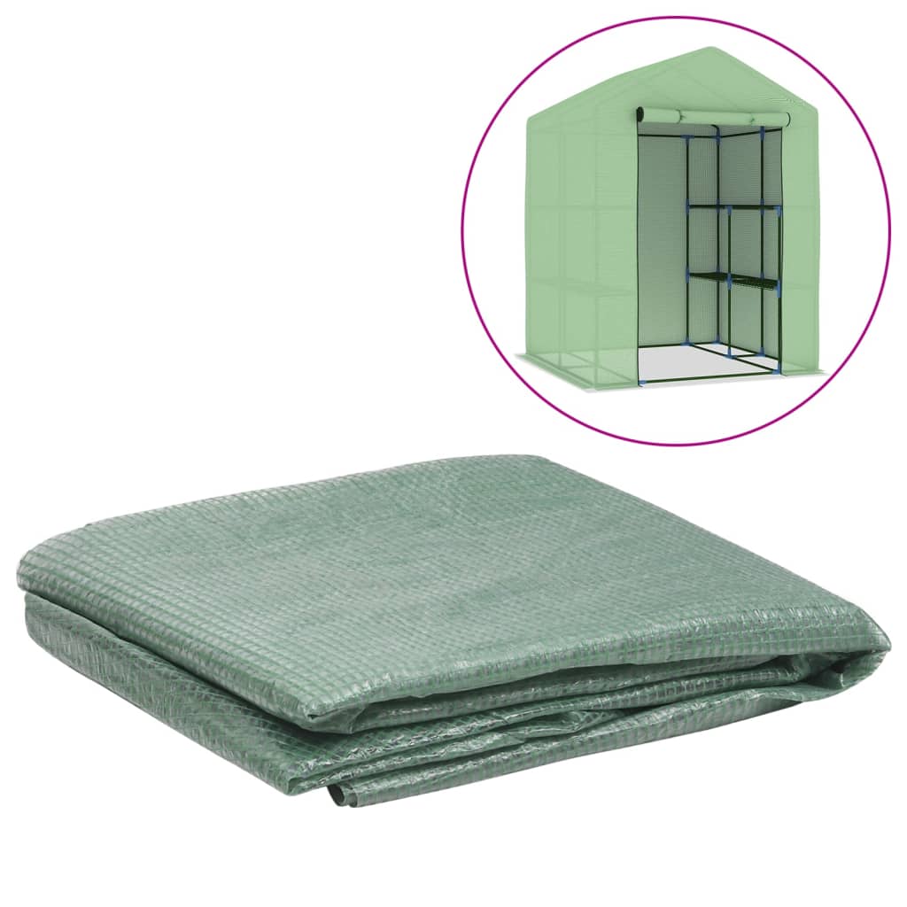 Berkfield Greenhouse Replacement Cover (2.0449 m�__) 143x143x195 cm Green