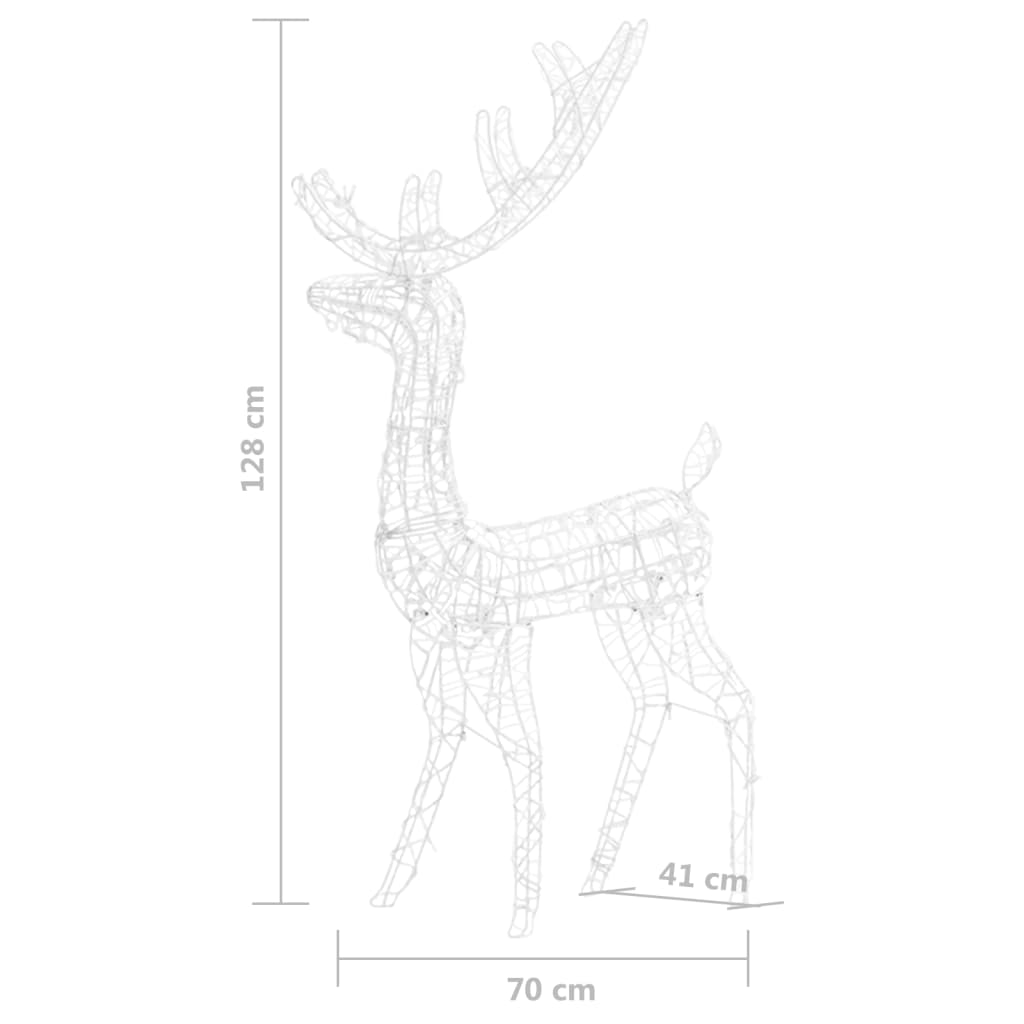 Berkfield Acrylic Reindeer Family Christmas Decoration 300 LED Warm White