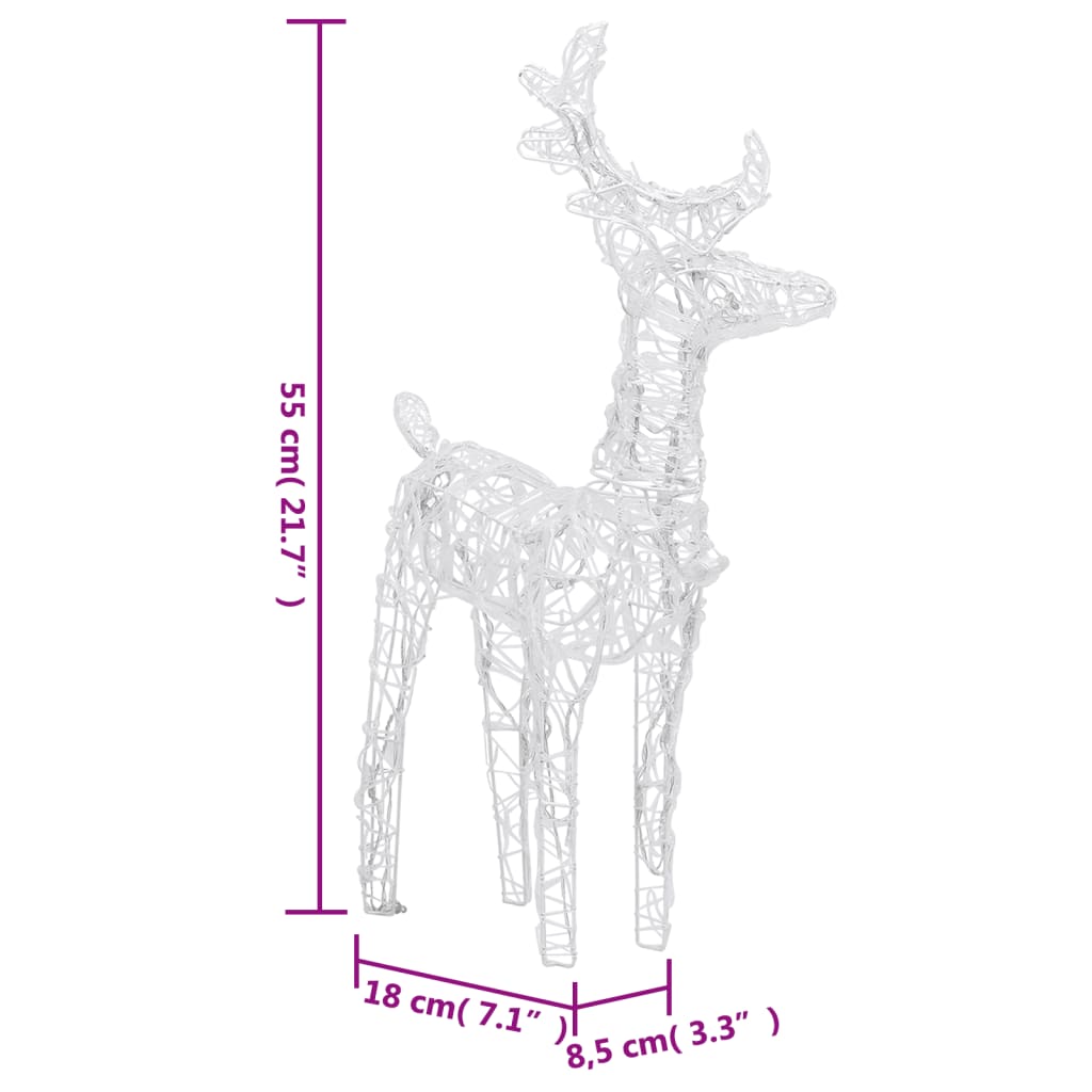 Berkfield Reindeers & Sleigh Christmas Decoration 160 LEDs 130 cm Acrylic