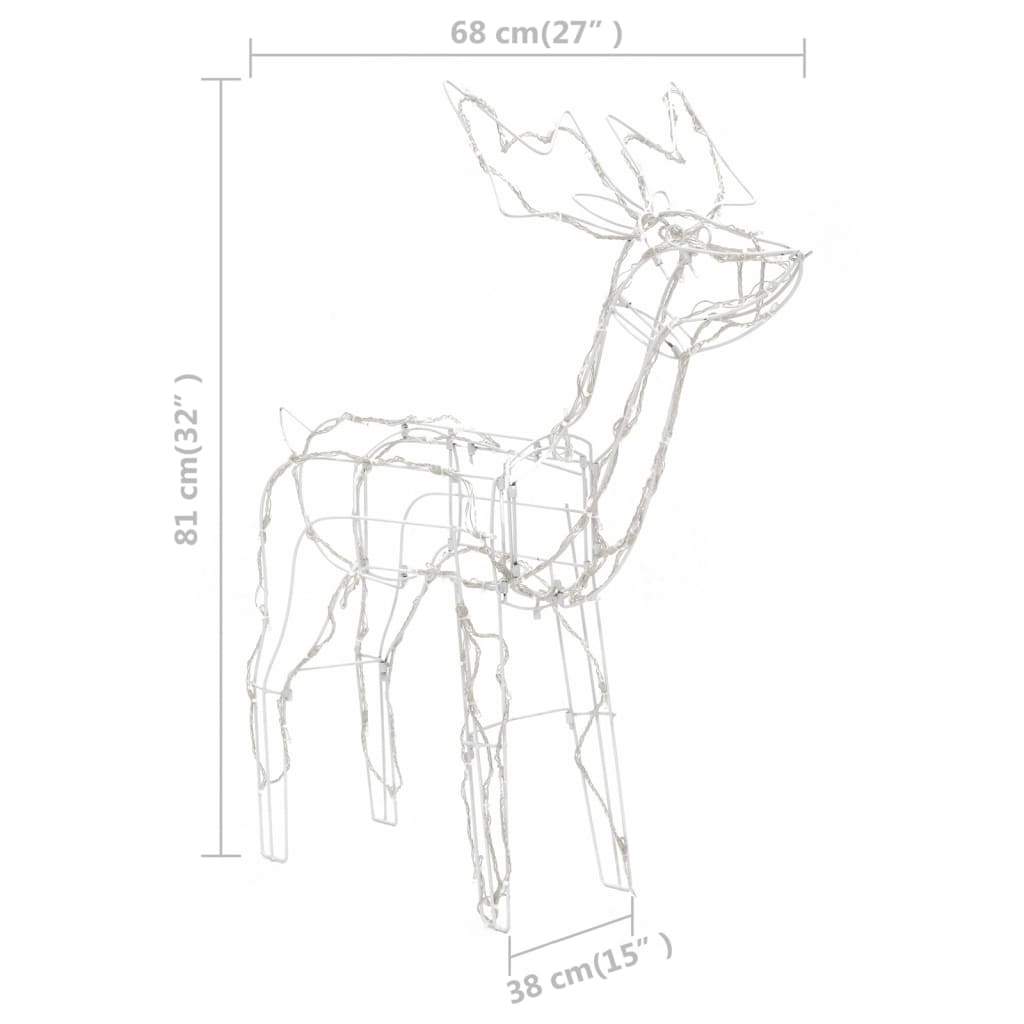 Berkfield 3 Piece Christmas Light Display Reindeers 229 LEDs