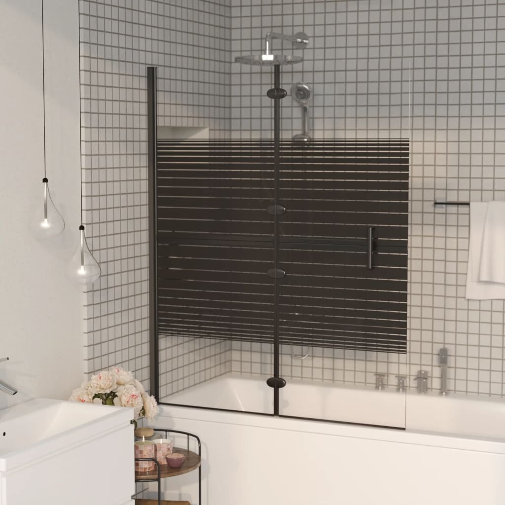 Berkfield Folding Shower Enclosure ESG 120x140 cm Black