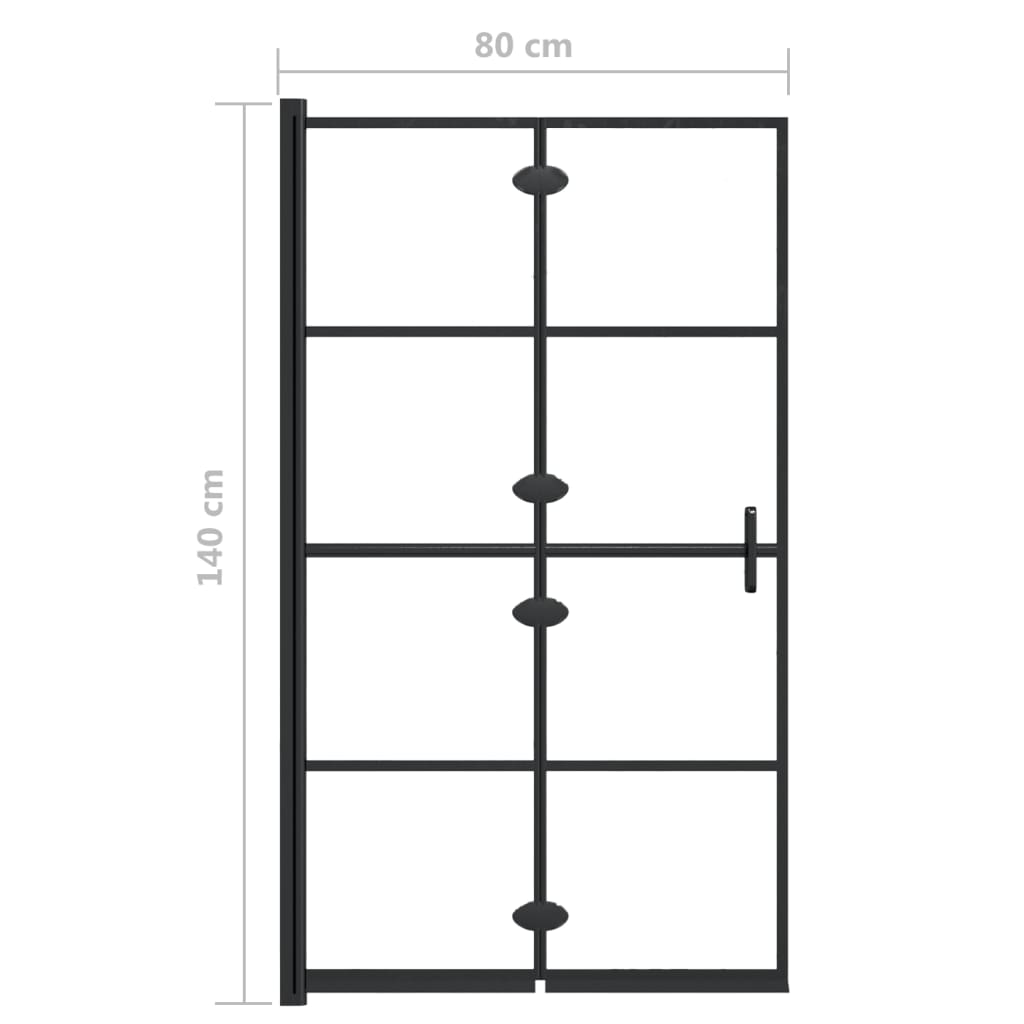 Berkfield Folding Shower Enclosure ESG 80x140 cm Black
