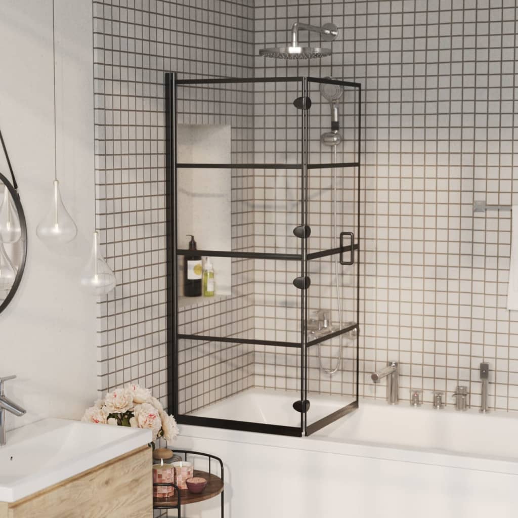 Berkfield Folding Shower Enclosure ESG 120x140 cm Black