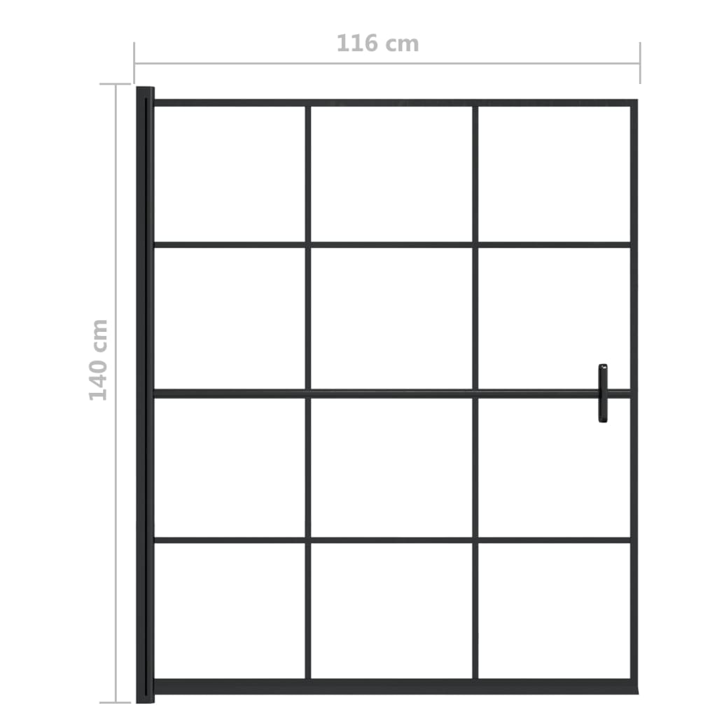 Berkfield Shower Enclosure ESG 116x140 cm Black