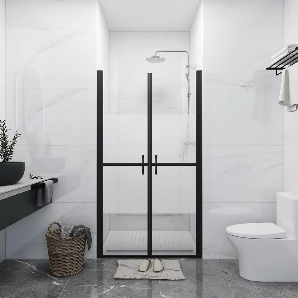 Berkfield Shower Door Half Frosted ESG (73-76)x190 cm