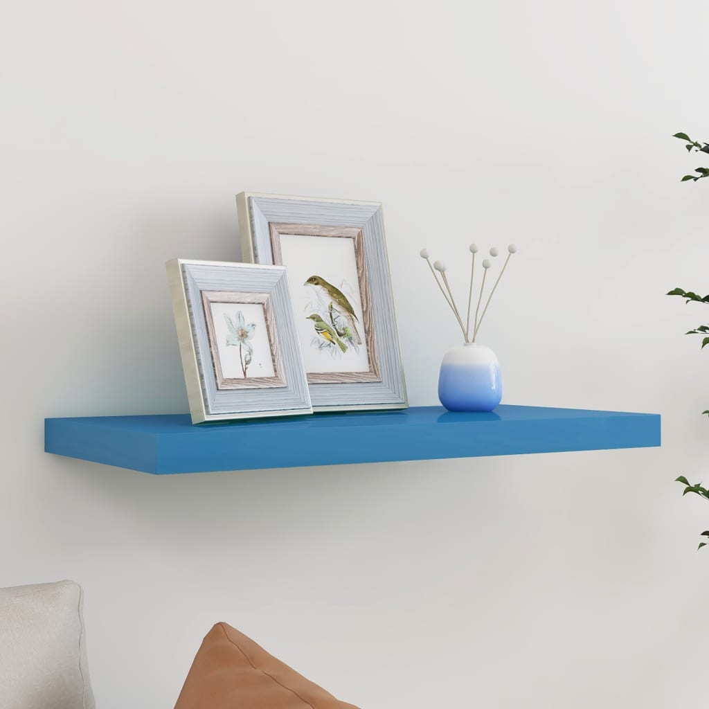 Berkfield Floating Wall Shelf Blue 60x23.5x3.8 cm MDF
