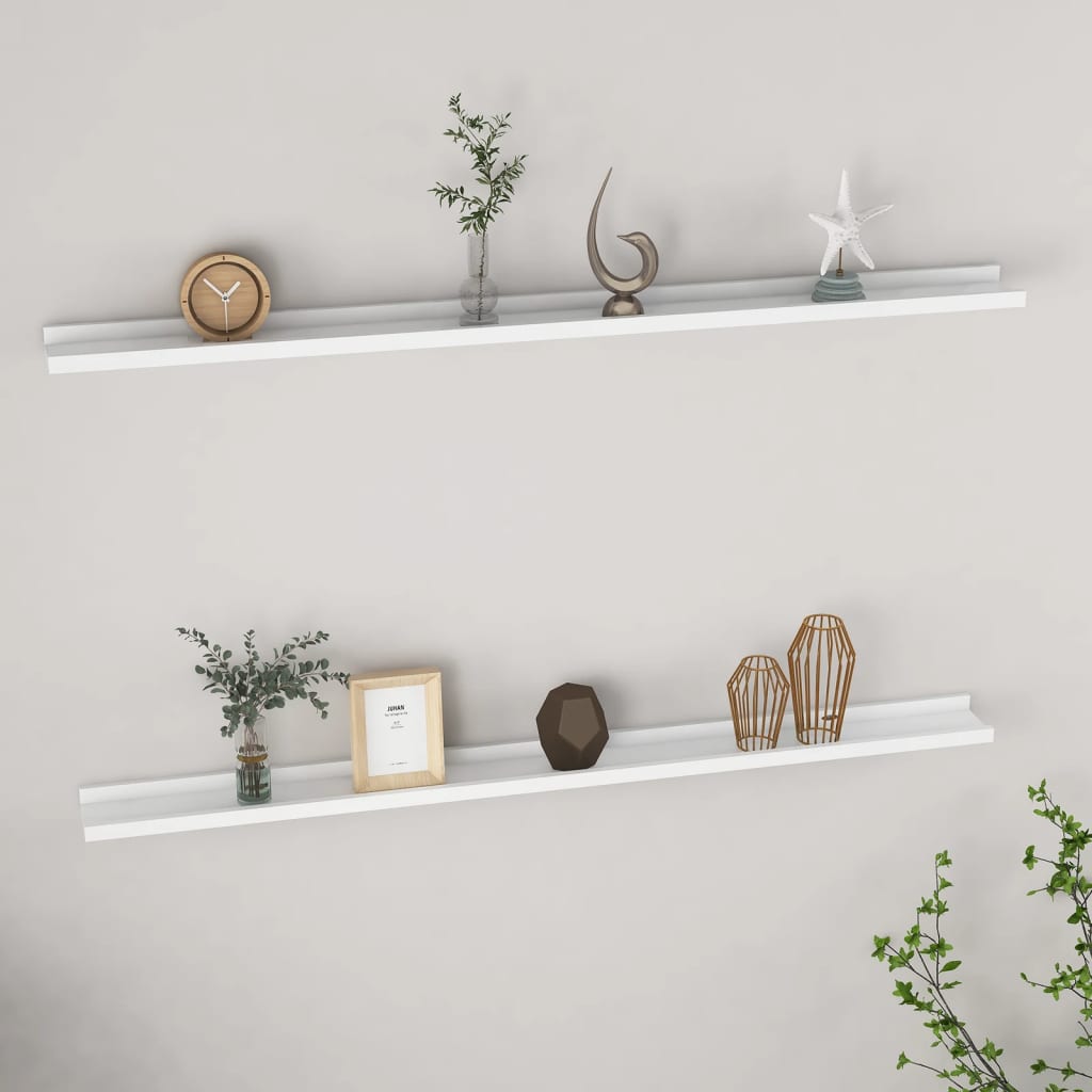 Berkfield Wall Shelves 2 pcs White 115x9x3 cm
