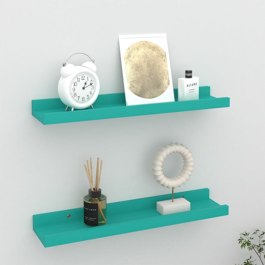 Berkfield Wall Shelves 2 pcs Blue 40x9x3 cm