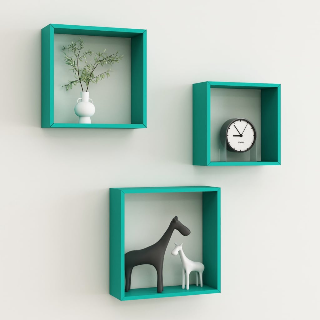 Berkfield Wall Cube Shelves 3 pcs Blue