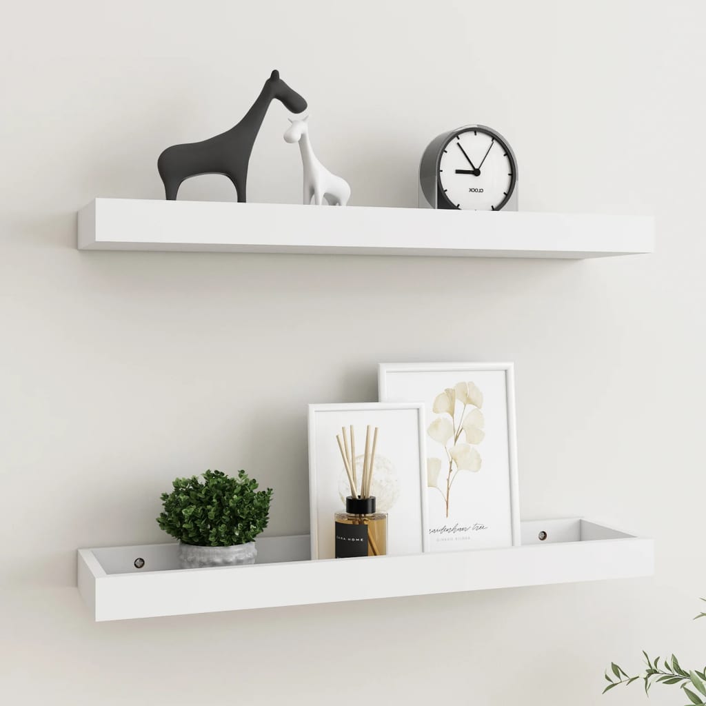Berkfield Loggia Wall Shelves 2 pcs White 60x15x4 cm MDF