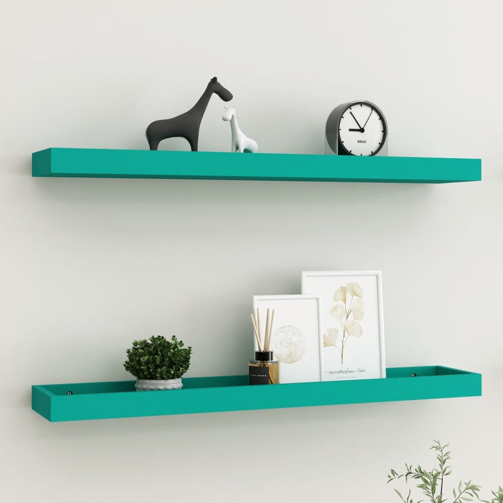 Berkfield Loggia Wall Shelves 2 pcs Blue 80x15x4 cm MDF