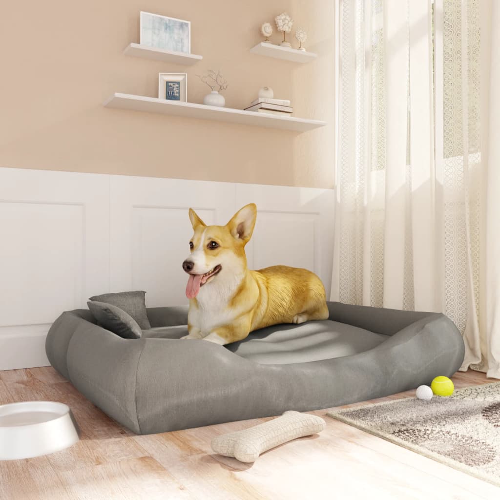 Berkfield Dog Cushion with Pillows Grey 115x100x20 cm Oxford Fabric