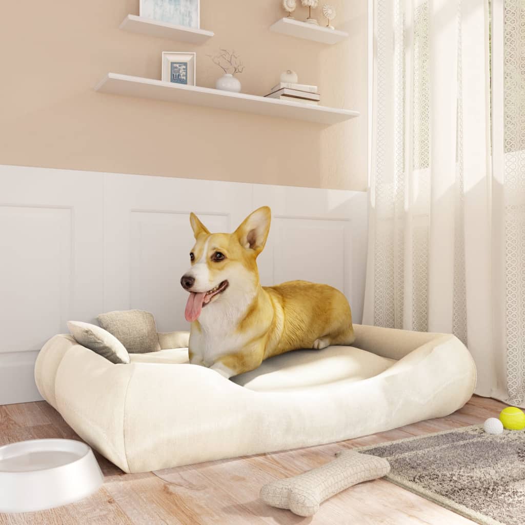 Berkfield Dog Cushion with Pillows Beige 89x75x19 cm Oxford Fabric
