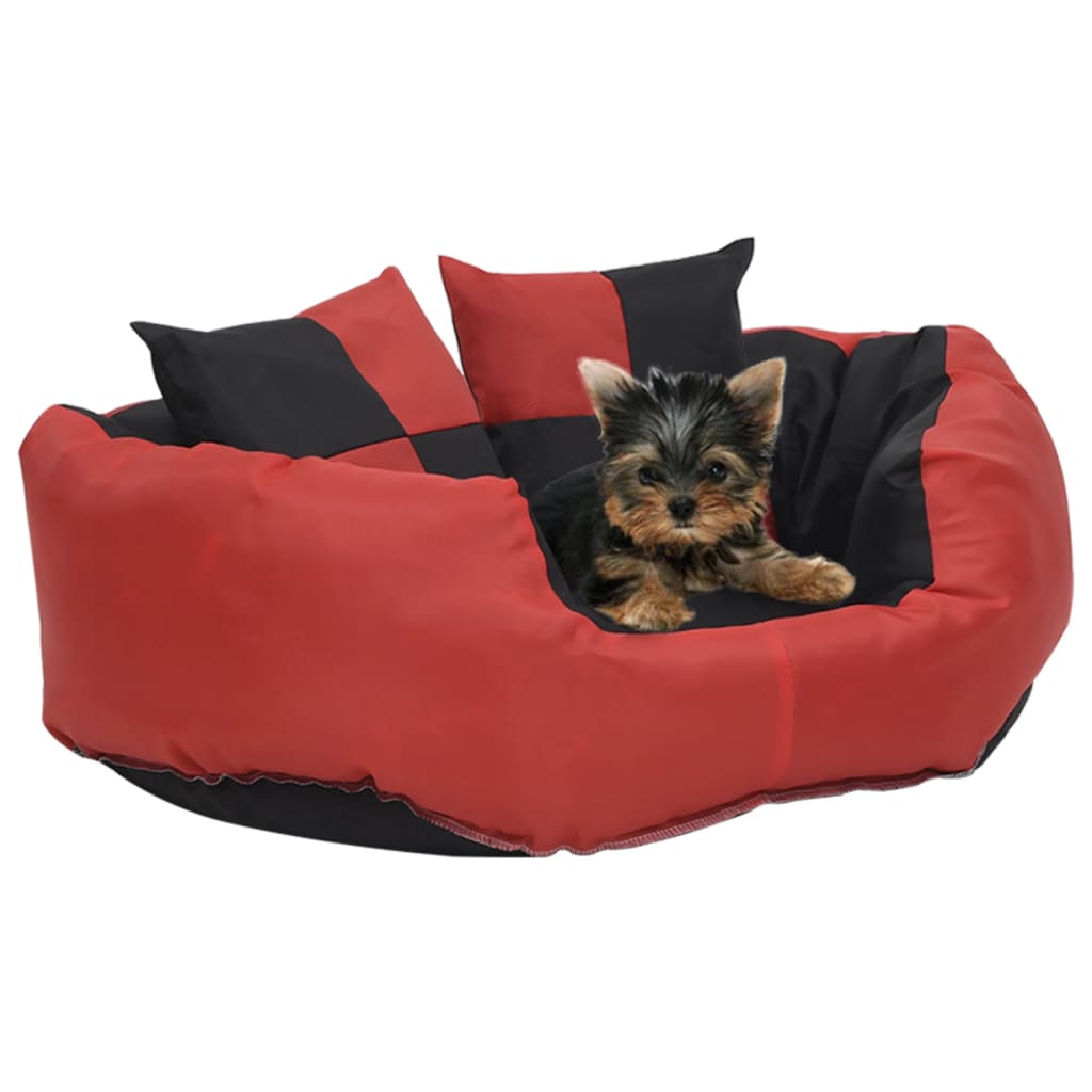 Berkfield Reversible & Washable Dog Cushion Red and Black 65x50x20 cm