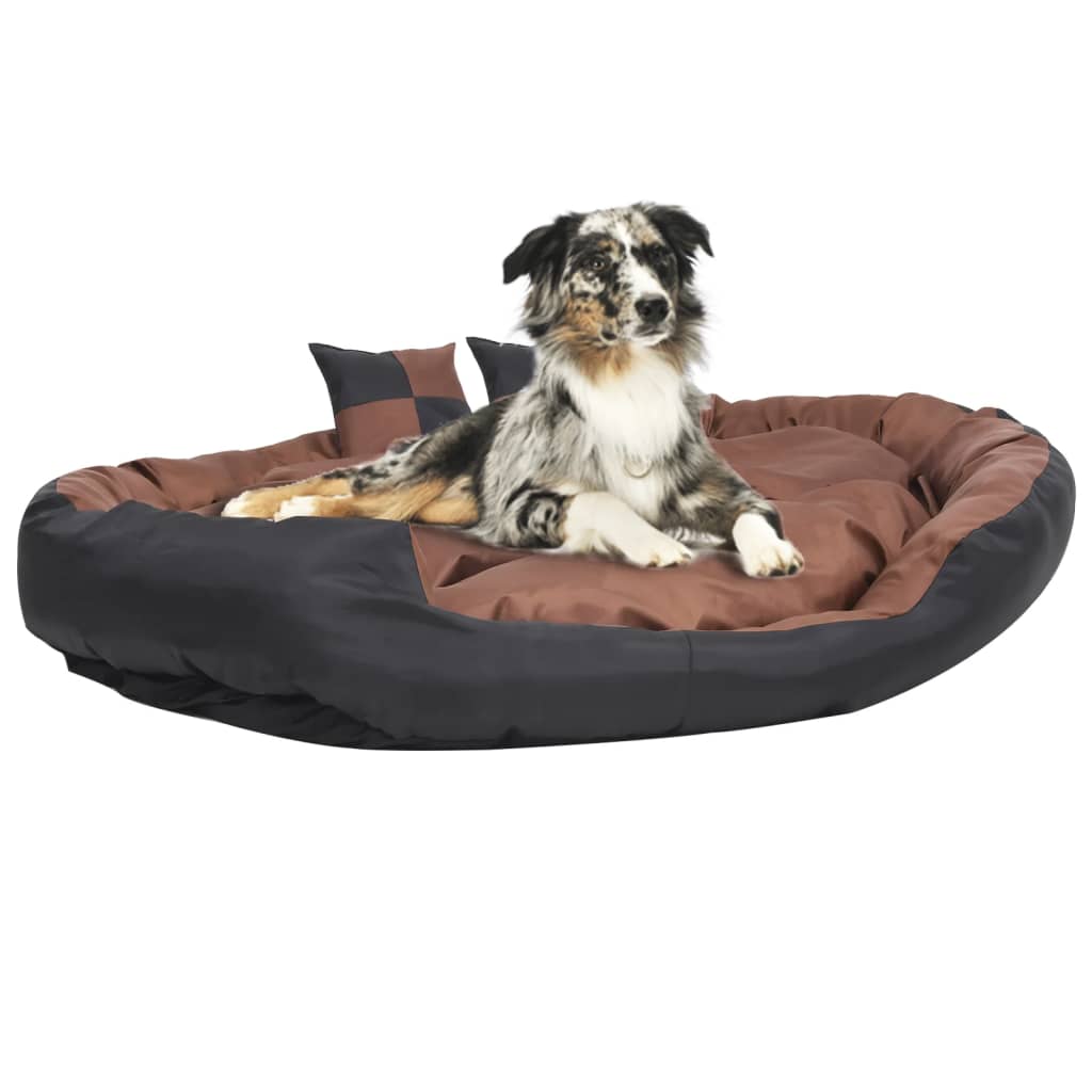 Berkfield Reversible & Washable Dog Cushion Black and Brown 150x120x25 cm