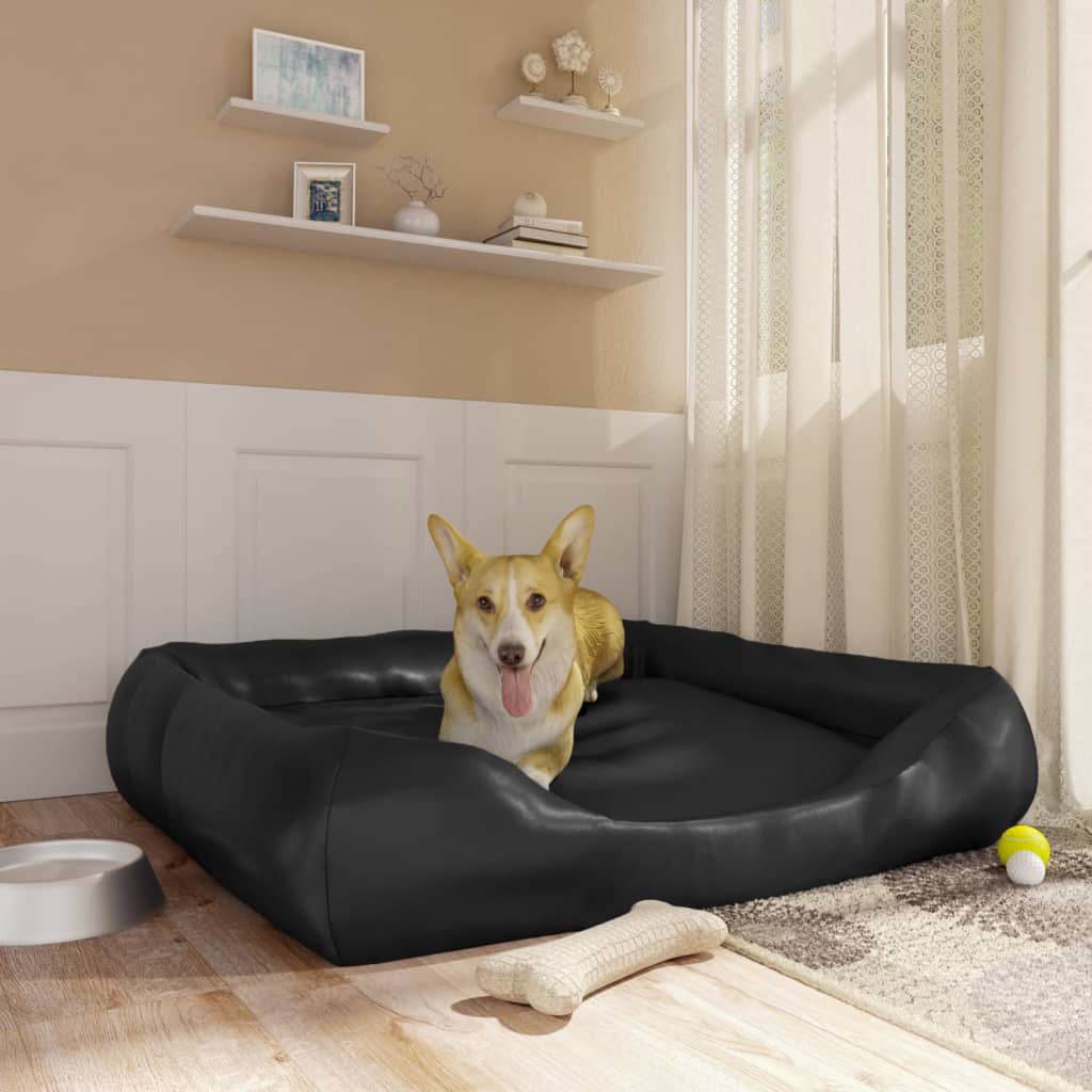 Berkfield Dog Bed Black 120x100x27 cm Faux Leather