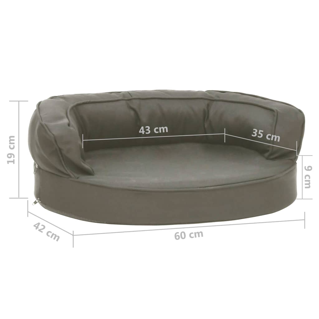 Berkfield Ergonomic Dog Bed Mattress 60x42 cm Linen Look Dark Grey