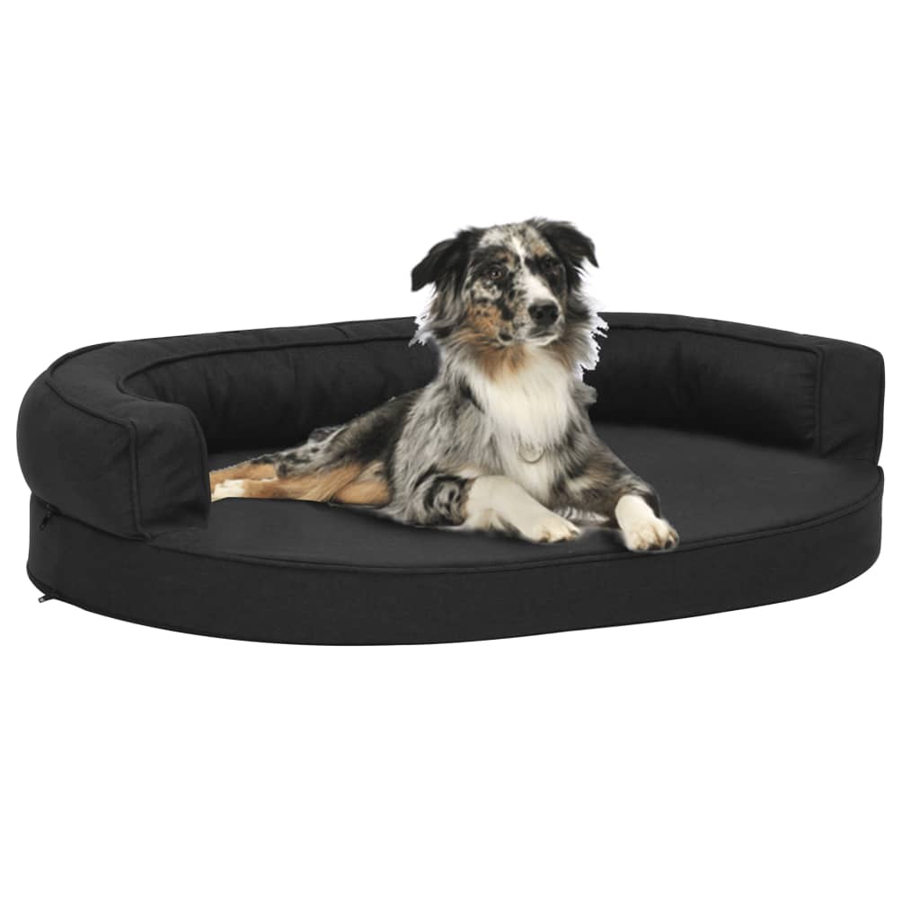 Berkfield Ergonomic Dog Bed Mattress 90x64 cm Linen Look Black