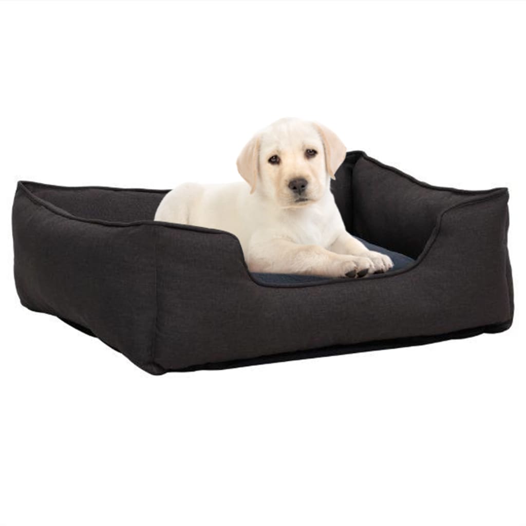 Berkfield Dog Bed Dark Grey 85.5x70x23 cm Linen Look Fleece