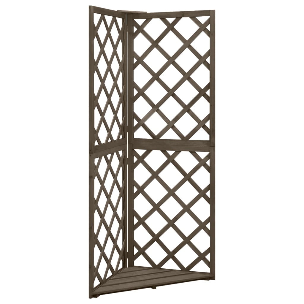 Berkfield Corner Trellis Grey 50x50x145 cm Solid Fir Wood