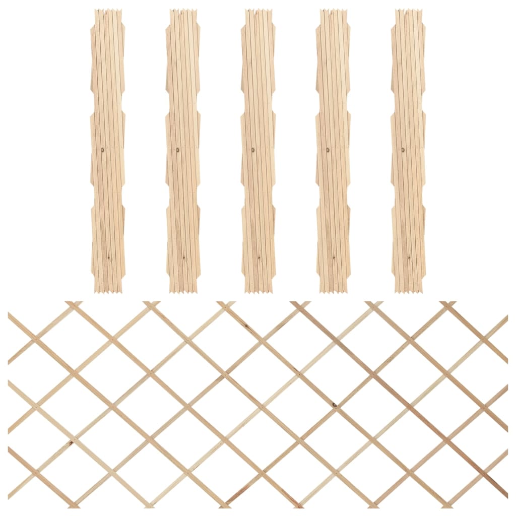 Berkfield Trellis Fences 5 pcs Solid Firwood 180x80 cm