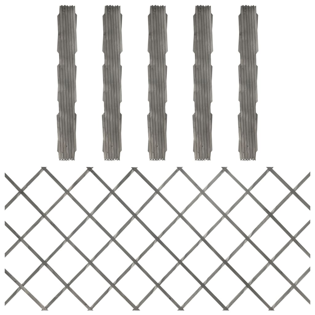 Berkfield Trellis Fences 5 pcs Grey Solid Firwood 180x80 cm