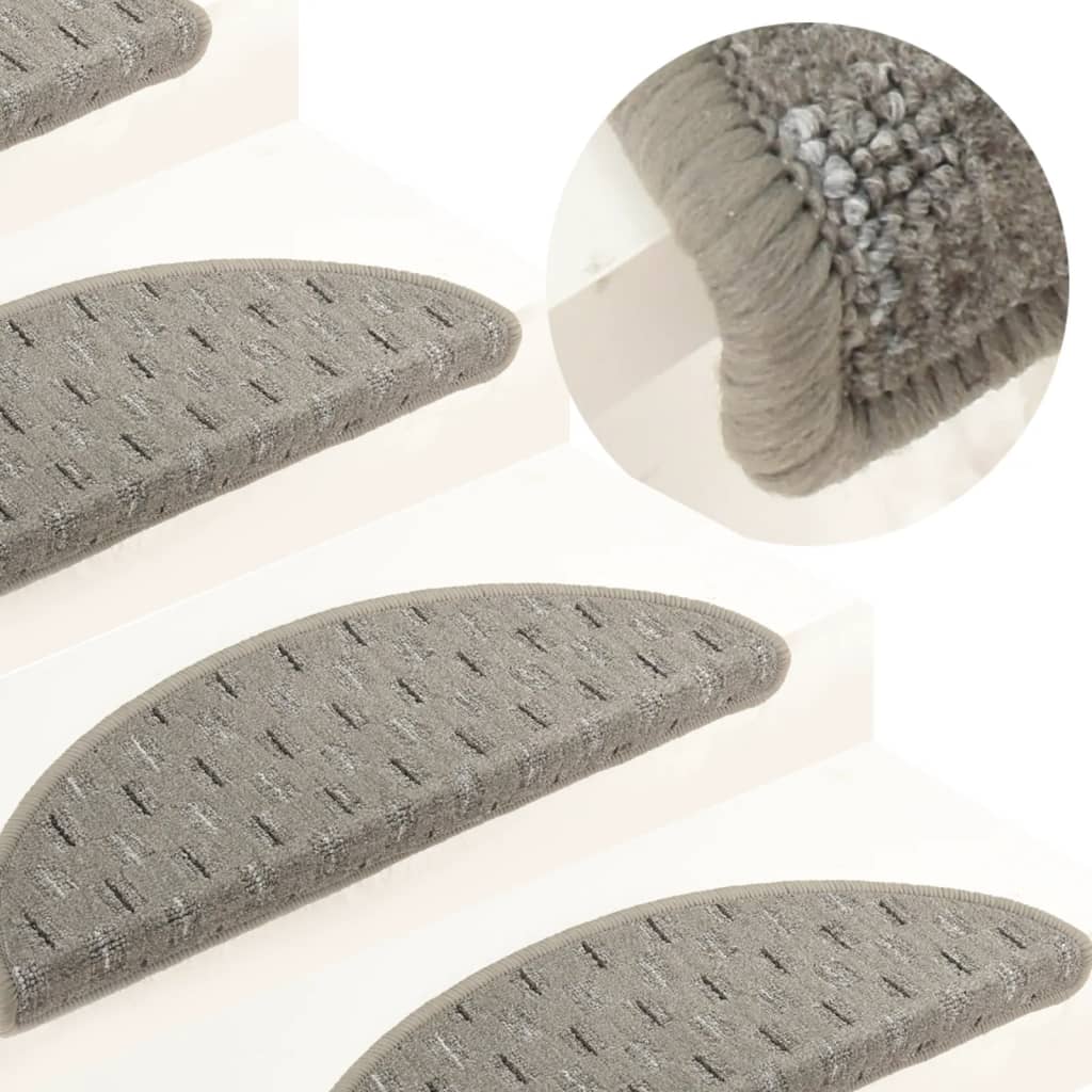 Berkfield Carpet Stair Treads 15 pcs Grey 56x17x3 cm