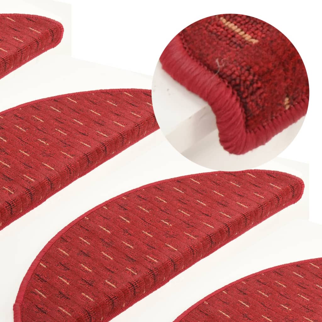 Berkfield Carpet Stair Treads 15 pcs Red 65x21x4 cm
