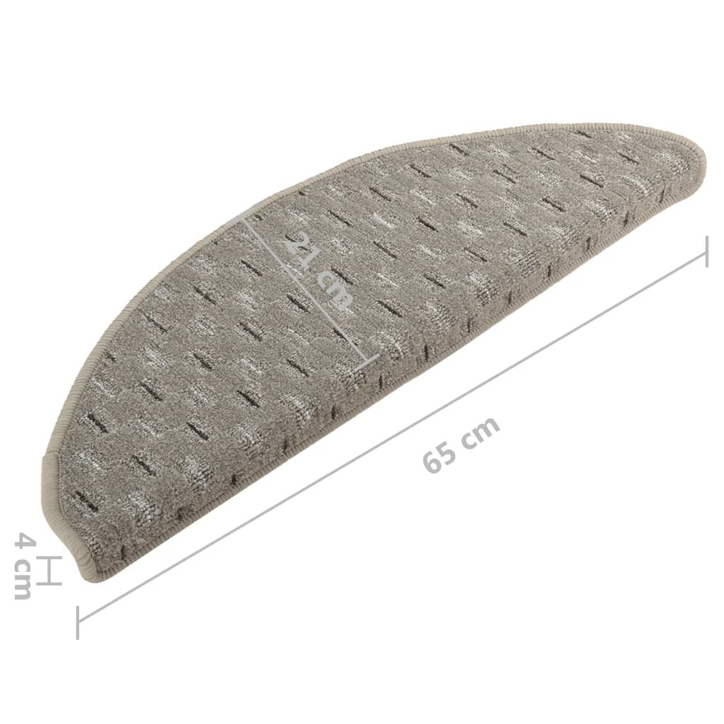 Berkfield Carpet Stair Treads 15 pcs Grey 65x21x4 cm