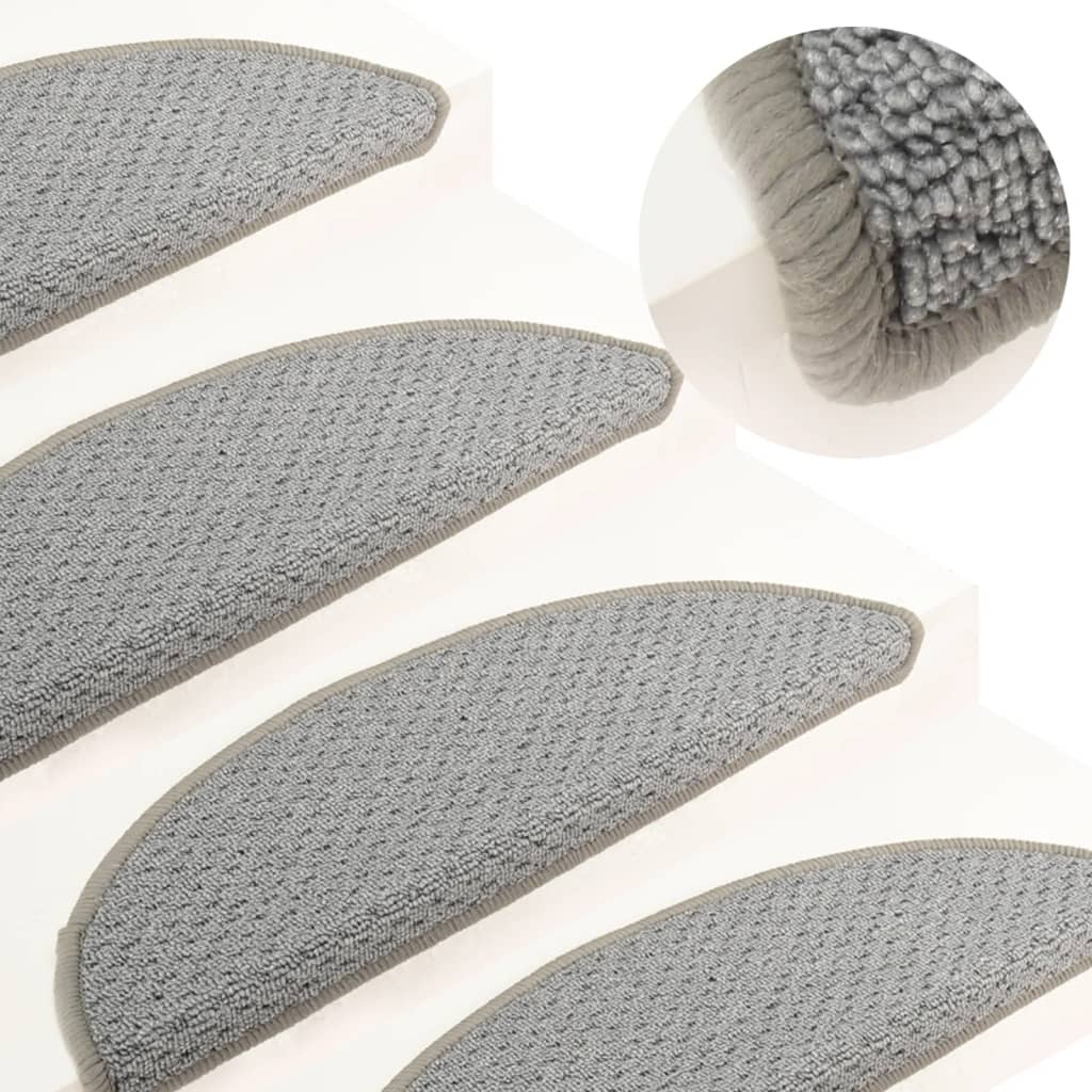 Berkfield Carpet Stair Treads 15 pcs Grey 56x17x3 cm