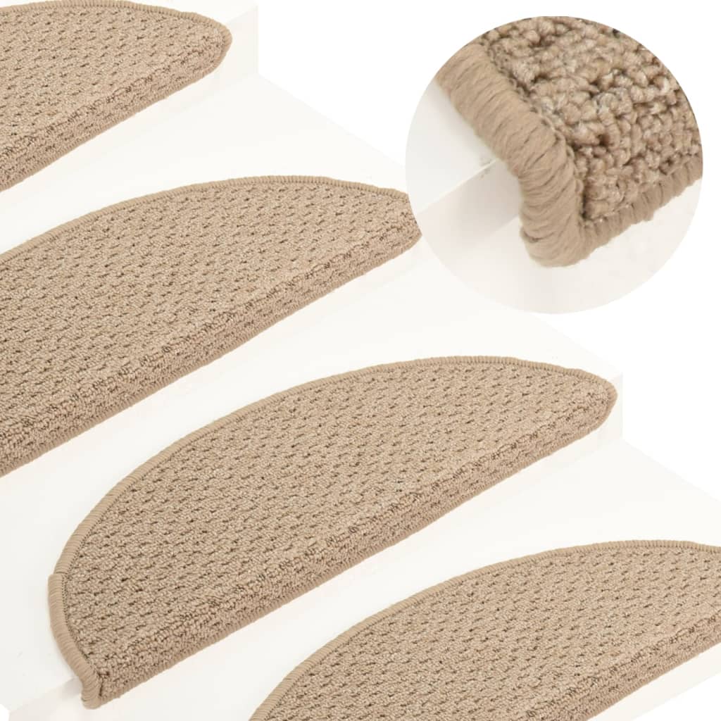 Berkfield Carpet Stair Treads 15 pcs Light Brown 65x21x4 cm