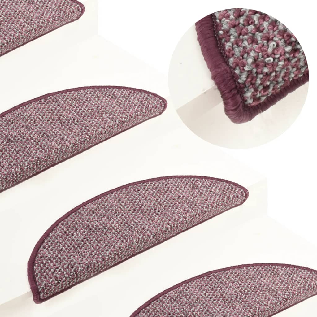 Berkfield Carpet Stair Treads 15 pcs Purple 56x17x3 cm
