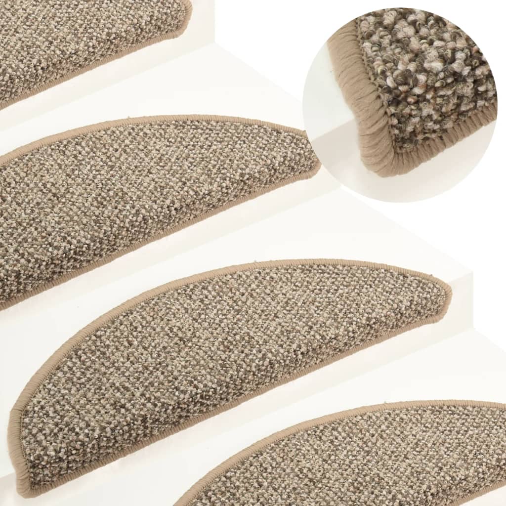 Berkfield Carpet Stair Treads 15 pcs Brown 56x17x3 cm