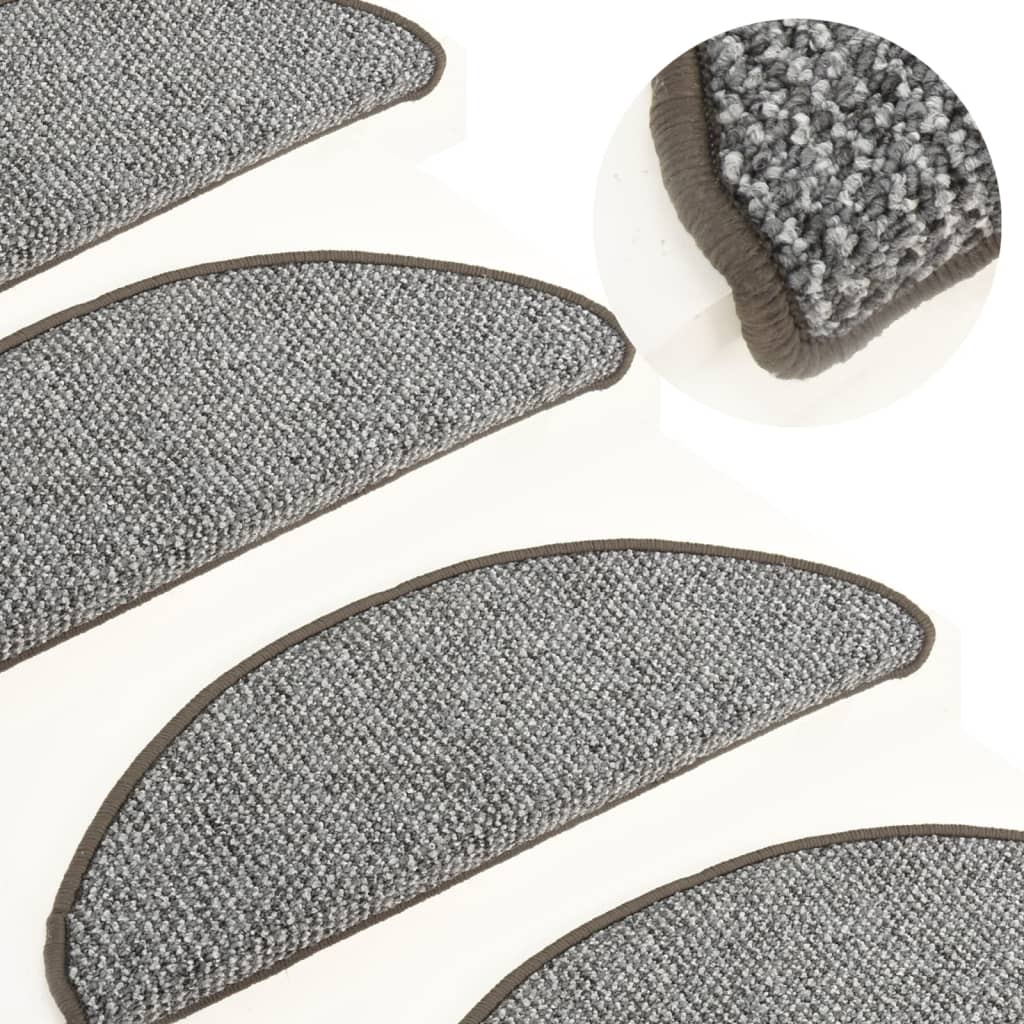 Berkfield Carpet Stair Treads 15 pcs Grey 65x21x4 cm