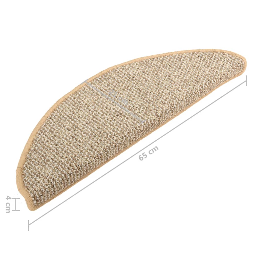 Berkfield Carpet Stair Treads 15 pcs Light Brown 65x21x4 cm