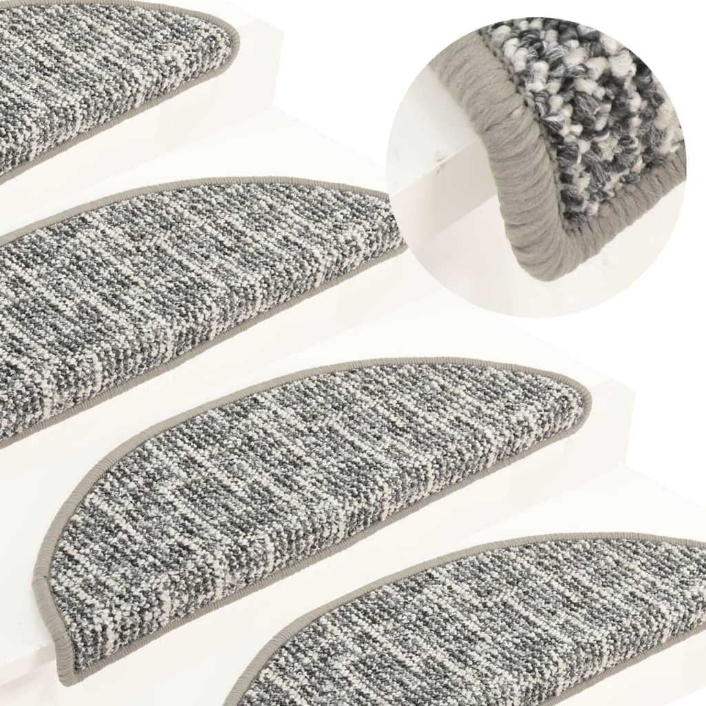 Berkfield Carpet Stair Treads 15 pcs Grey 56x17x3 cm