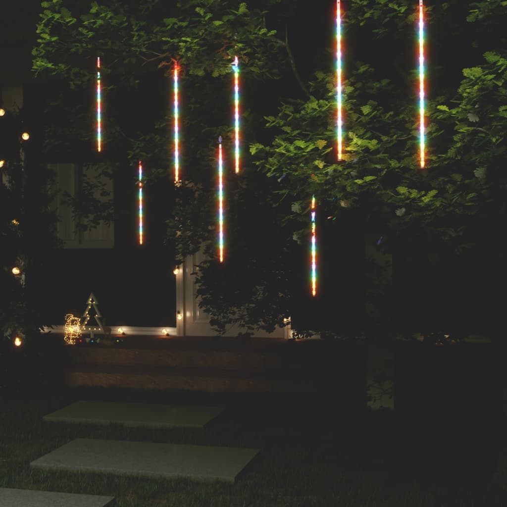 Berkfield Meteor Lights 8 pcs 50 cm Colourful 288 LEDs Indoor Outdoor