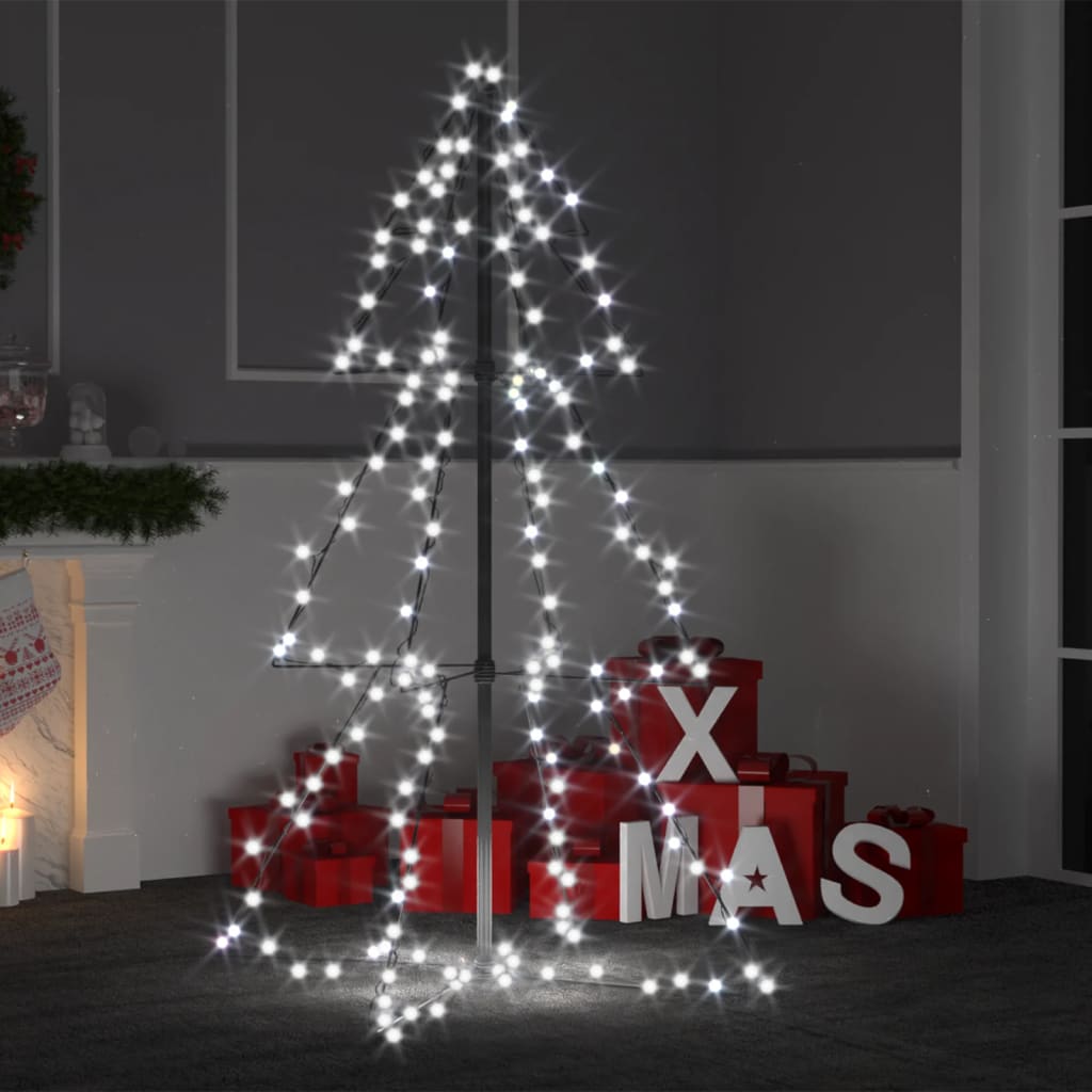 Berkfield Christmas Cone Tree 160 LEDs Indoor and Outdoor 78x120 cm