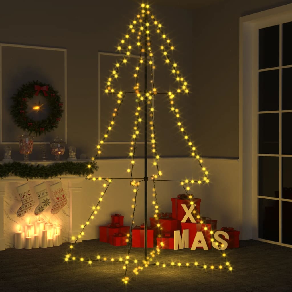 Berkfield Christmas Cone Tree 240 LEDs Indoor and Outdoor 118x180 cm