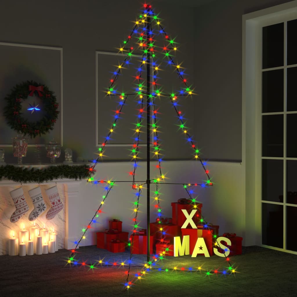 Berkfield Christmas Cone Tree 240 LEDs Indoor and Outdoor 118x180 cm
