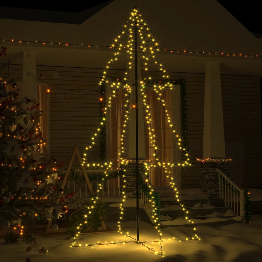 Berkfield Christmas Cone Tree 300 LEDs Indoor and Outdoor 120x220 cm