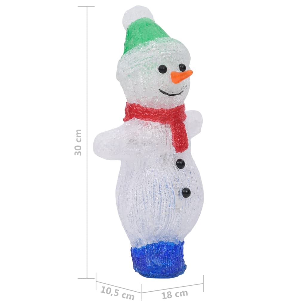 Berkfield LED Christmas Acrylic Snowman Figure Indoor and Outdoor 30cm
