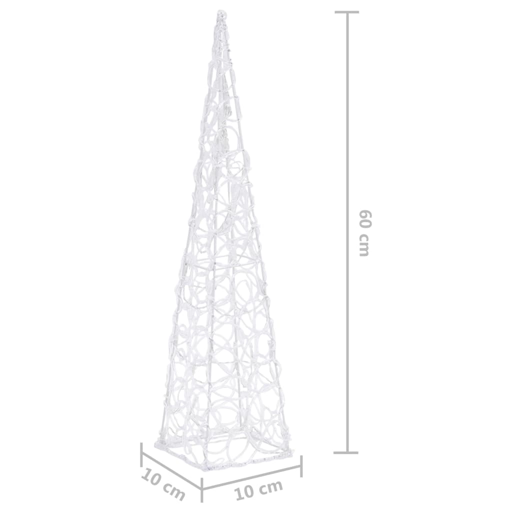 Berkfield Acrylic Decorative LED Light Cone Cold White 60 cm