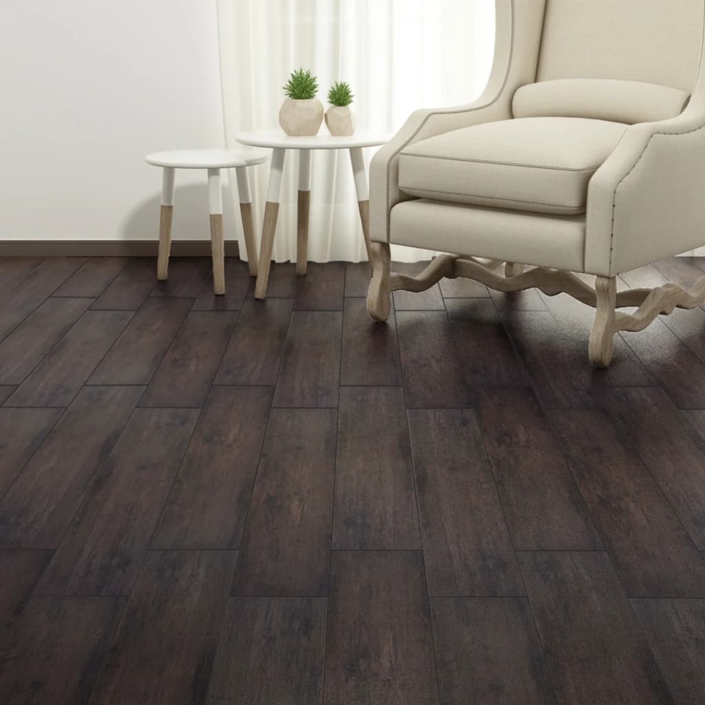 Berkfield Self-adhesive PVC Flooring Planks 5.21 m? 2 mm Dark Brown