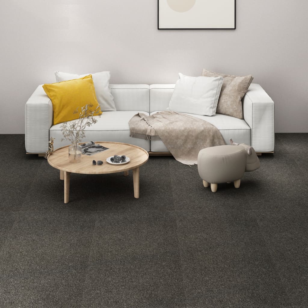 Berkfield Carpet Floor Tiles 16 pcs 4 må_ 25x100 cm Anthracite