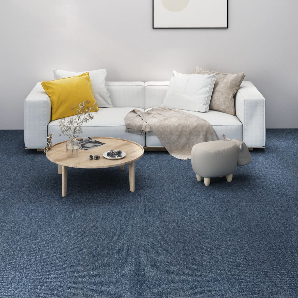 Berkfield Carpet Floor Tiles 16 pcs 4 må_ 25x100 cm Blue