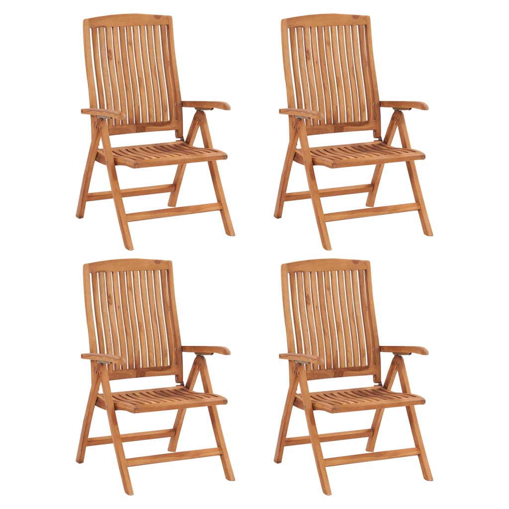 Berkfield Reclining Garden Chairs 4 pcs Solid Teak Wood