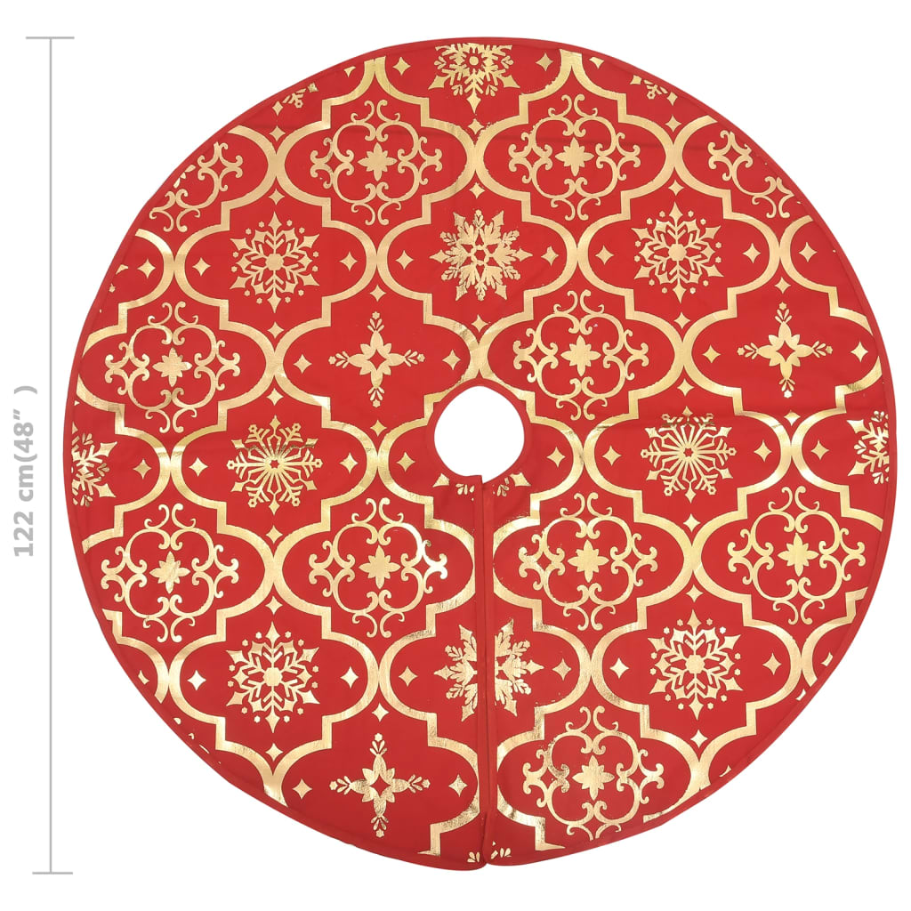Berkfield Luxury Christmas Tree Skirt with Sock Red 122 cm Fabric