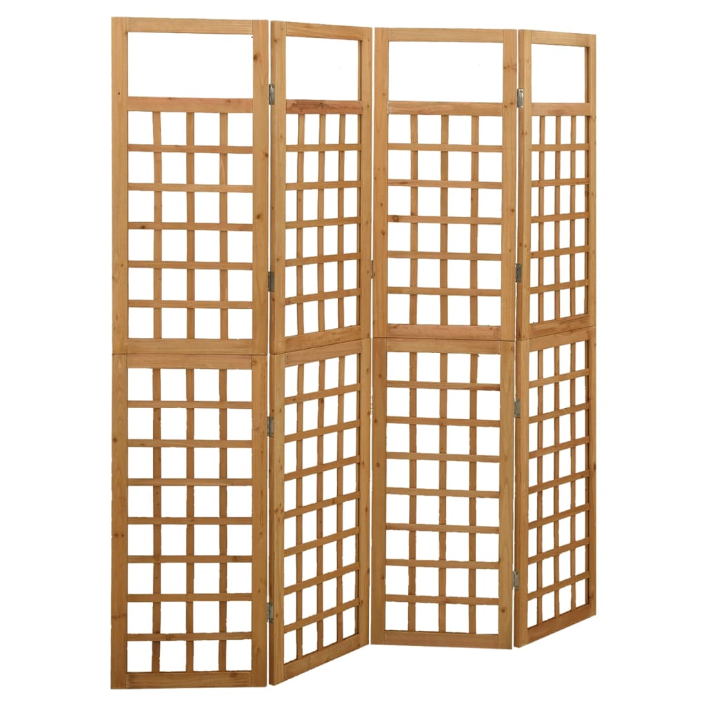 Berkfield 4-Panel Room Divider/Trellis Solid Fir Wood 161x180 cm