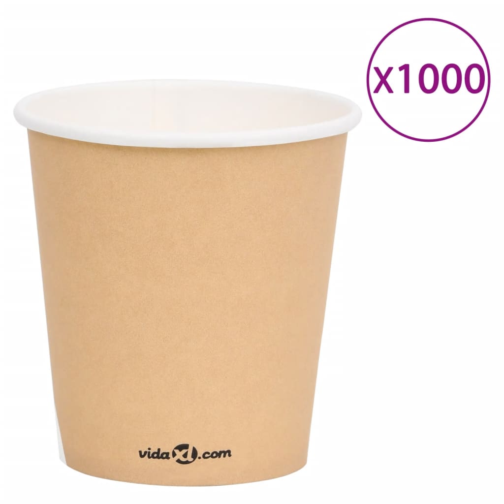 Berkfield Coffee Paper Cups 200 ml 1000 pcs Brown
